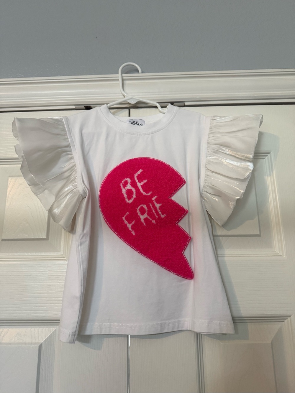 Lola and The Boys Girls' Flutter Sleeve T-shirt